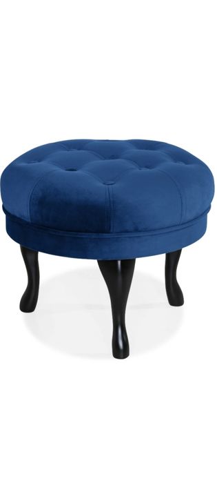 Taburet îmbrăcat în catifea albastră