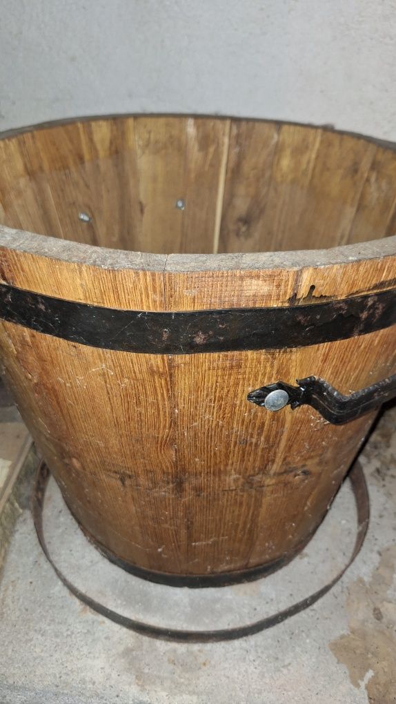Дървена оригинална саксия с дръжки за палма 40 литра