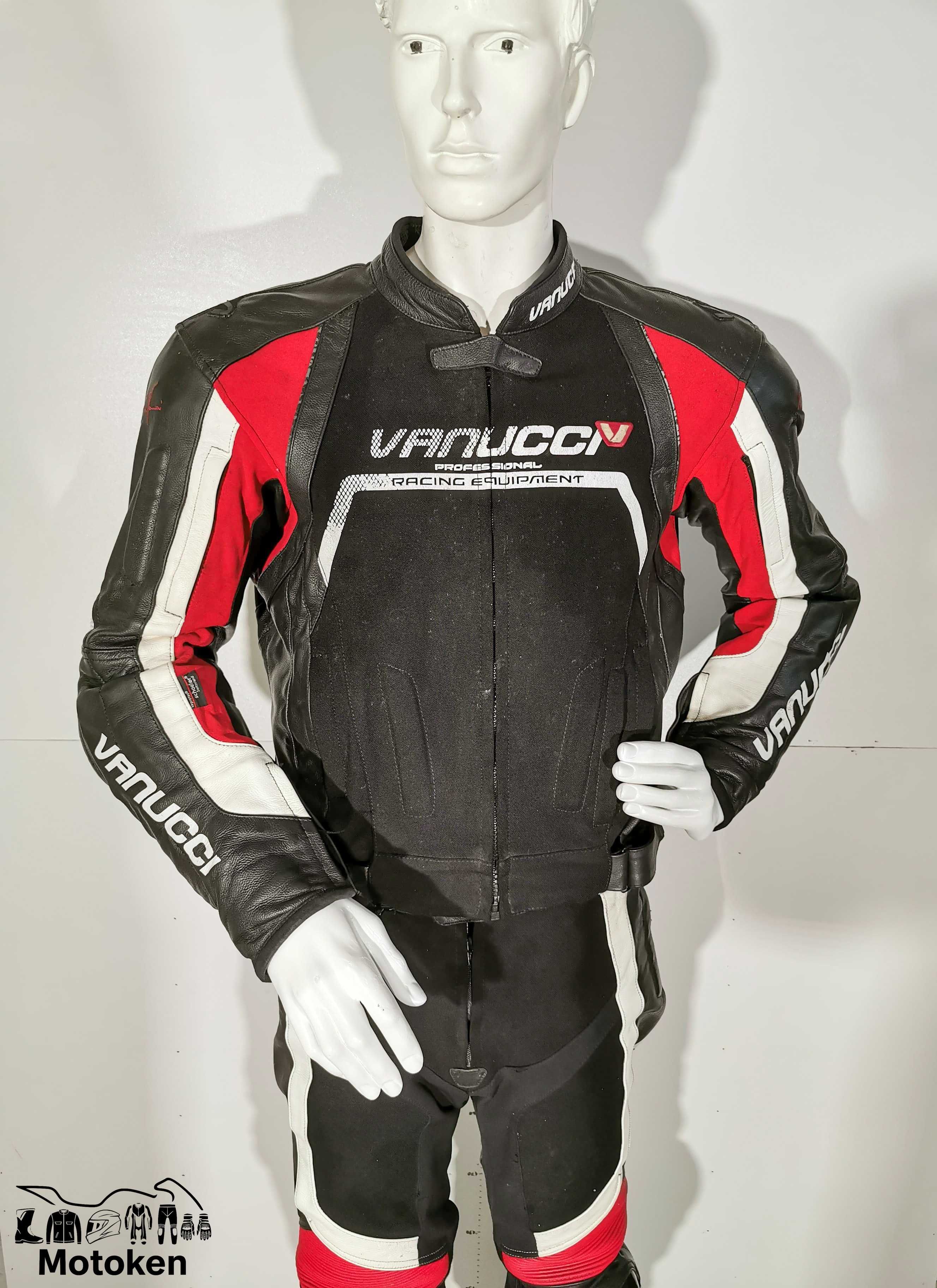 Costum moto piele si textil Vanucci-marime 54, 52