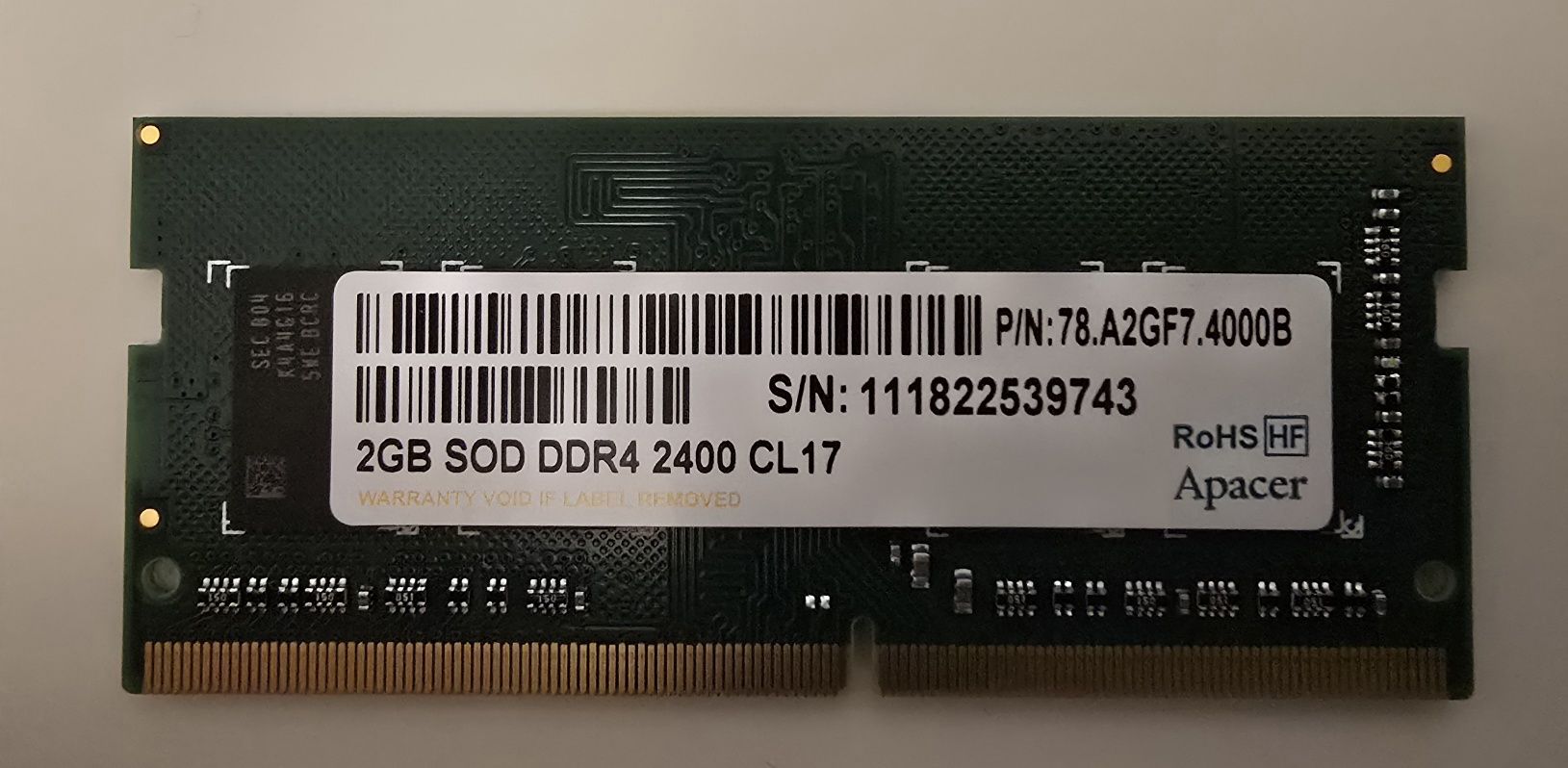 Продаётся so-dimm 2gB ddr4 2400