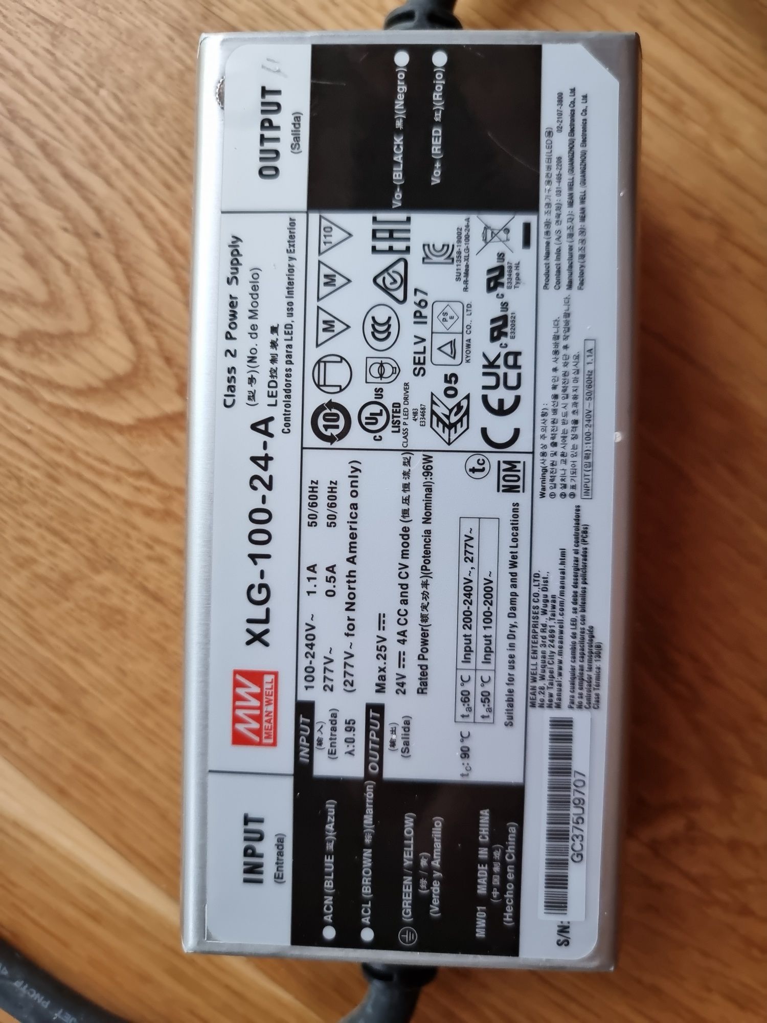 Трансформатор Meanwell XLG-100-24-A 24V 100W