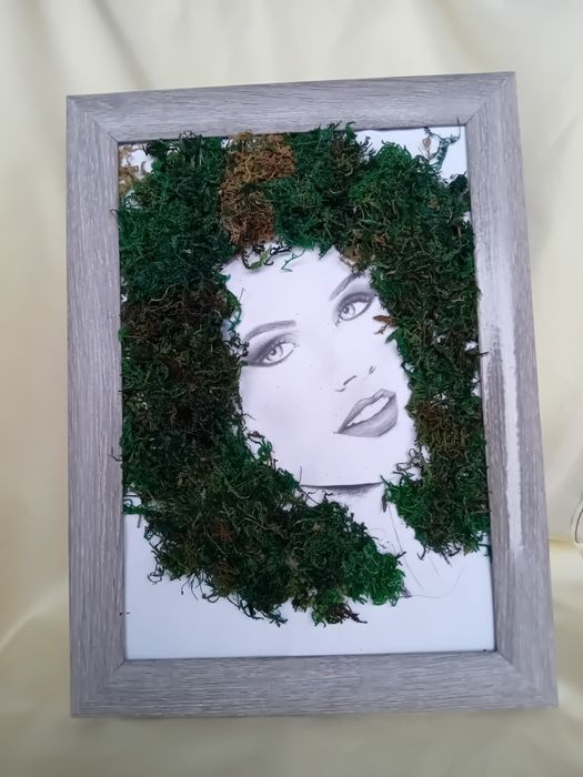 Картина с скандинавски мъх размер А4! Подарък за жена!