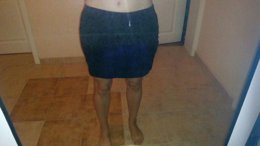 Есмара нови поли - черно и синьо-лилаво М и Л