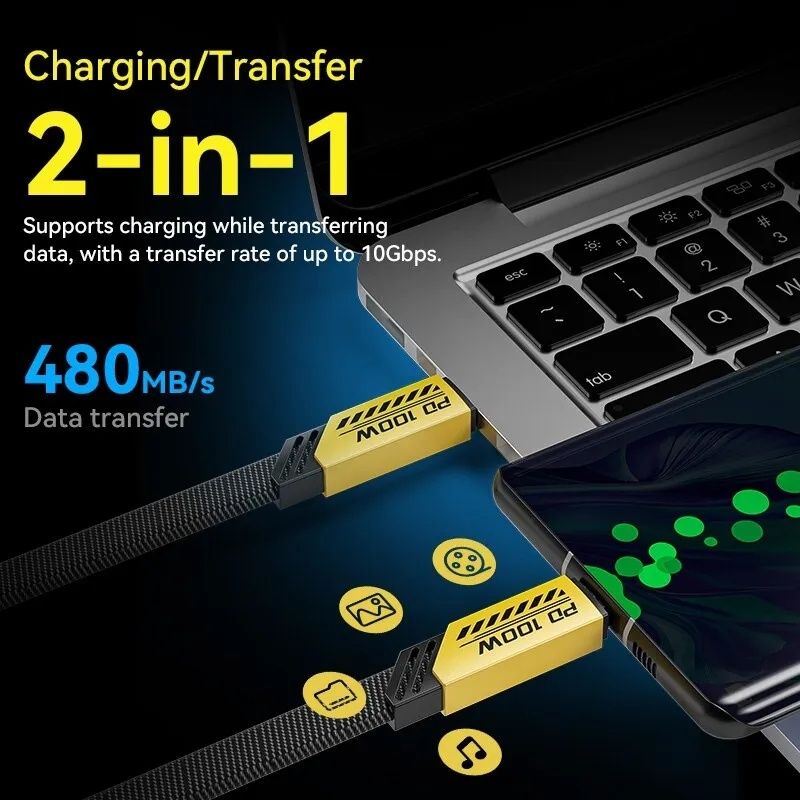 Cablu fast charge/date, dublu, magnetic, USB C - USB C/IOS, PD
