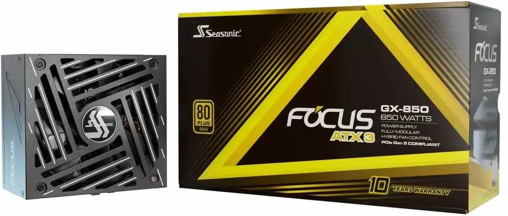 Sursa Seasonic FOCUS GX ATX 3.1, 80 Plus Gold, 850W, modulara, 12VHPWR