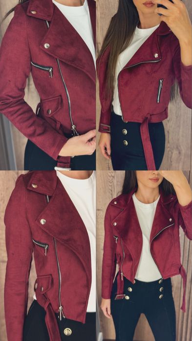 Дамско яке в цвят бордо