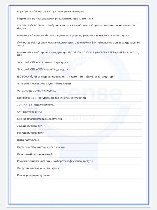Кучли лицензияга эга, тўлиқ фаолият юритишга тайёр "USMANOV PROJECTS"