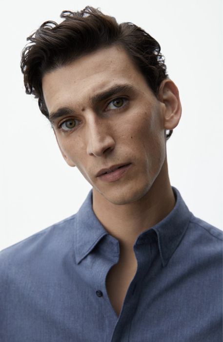 Camasa Massimo Dutti, albastra/gri