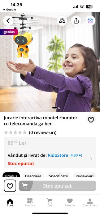 Elicopter zburator interactiv cu telecomanda