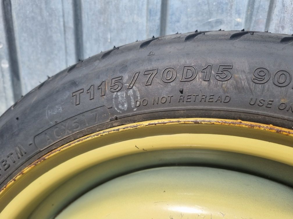 Roata rezerva Slim 4x100 R15 Yokohama T115/70/R15 Dacia Renault Opel