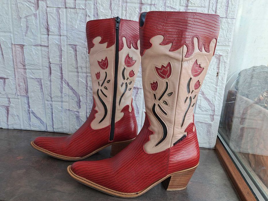 дамски каубойски ботуши,зимни обувки,боти на ток, Replay номер37