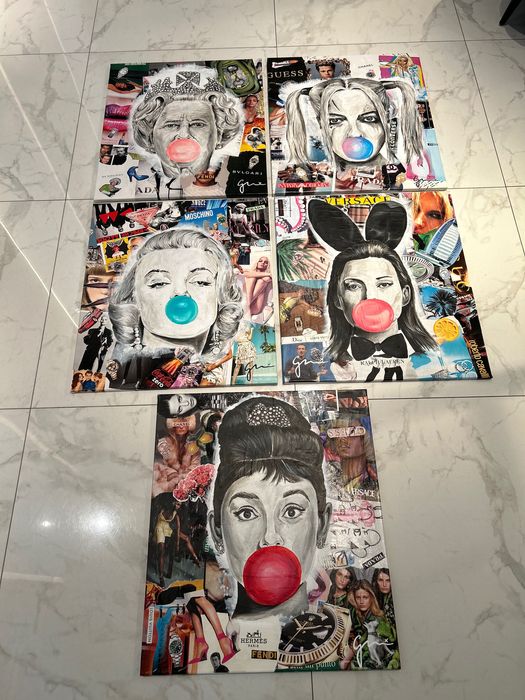 Pop art картини с известни жени ( декопаж и акварел