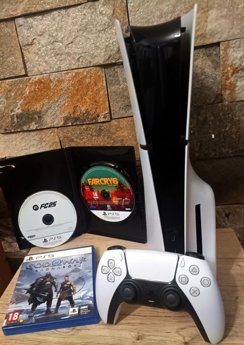 Ps5 / PlayStation 5 Slim 1 TB HDD cu peste 20 jocuri + 3 jocuri pe CD