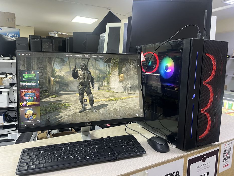 Игровой компьютер с монитором xeon 8 ядер gtx 1070 ti ssd 256gb