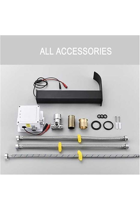 Vand baterie lavoar baie negru cu senzor