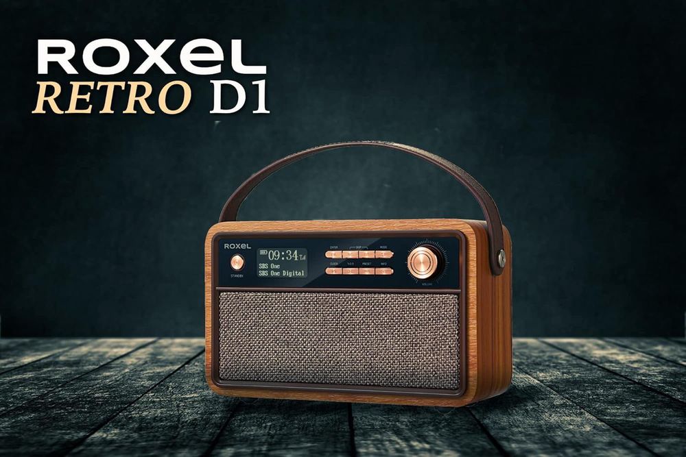 Boxă portabilă stereo Roxel Retro D1 DAB/DAB digital-radioFM ,sigilat