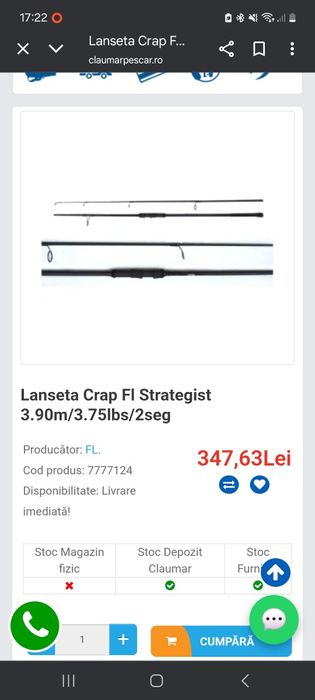 Set crap distanta: 4 fl strategist 3.90m/3,75lb, 4 prologic avenger 80