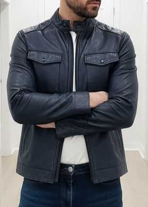 Geaca piele barbati Massimo Dutti