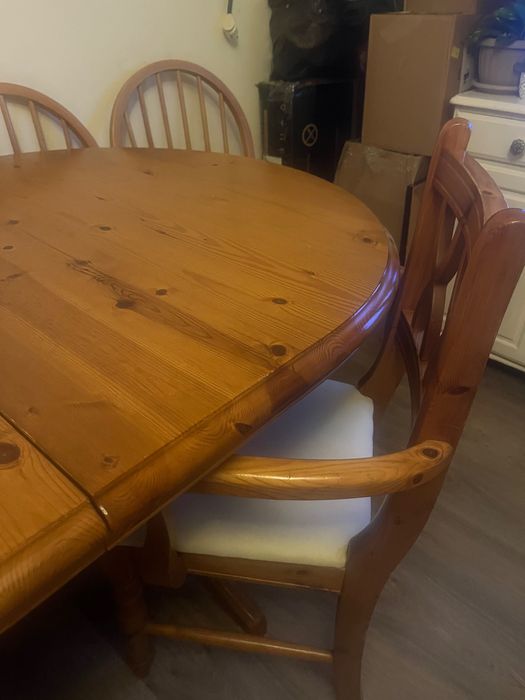 Masa extensibila lemn masiv 6 persoane 160/100