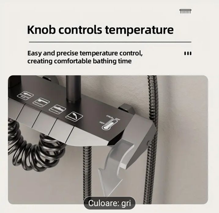 Sistem dus cu panou de comanda