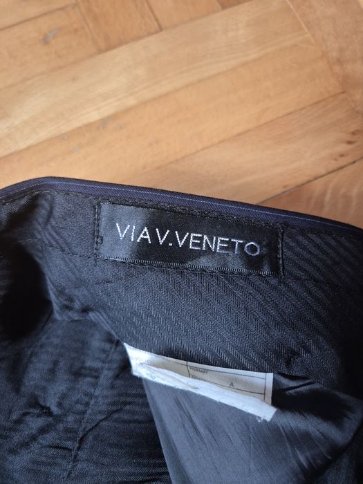 Pantaloni de Lux Via V. Veneto, Dungi (Pinstripe), Lână - W33