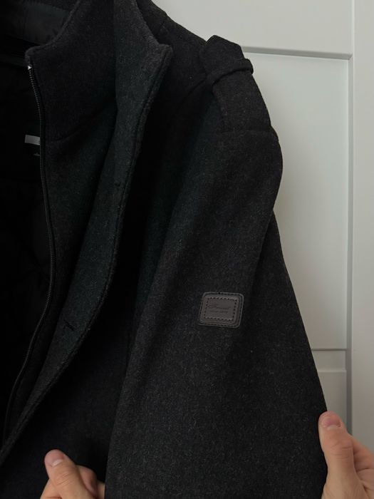 Мъжко черно палто Frant ХL