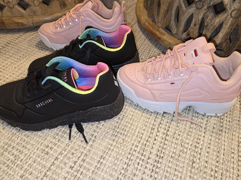 Cizme piele Geox marime 35, Adidasi fete Skechers, marime 35