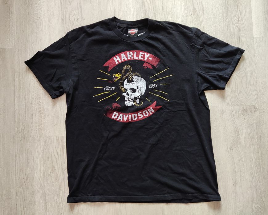 Harley Davidson Charlotte NC Skull MotorcycleTShirt,оригинална тениска
