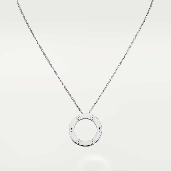 CARTIER Love White Gold Large Pendant Дамскo Колие