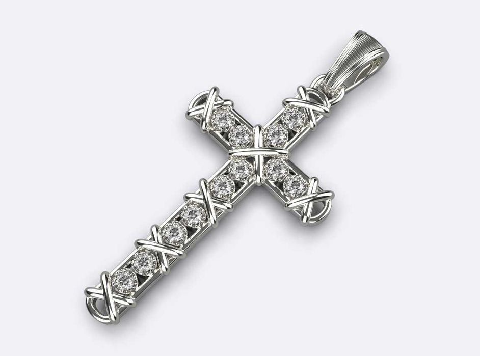 Кръст с Диаманти – Вдъхновен от Дизайн на Tiffany