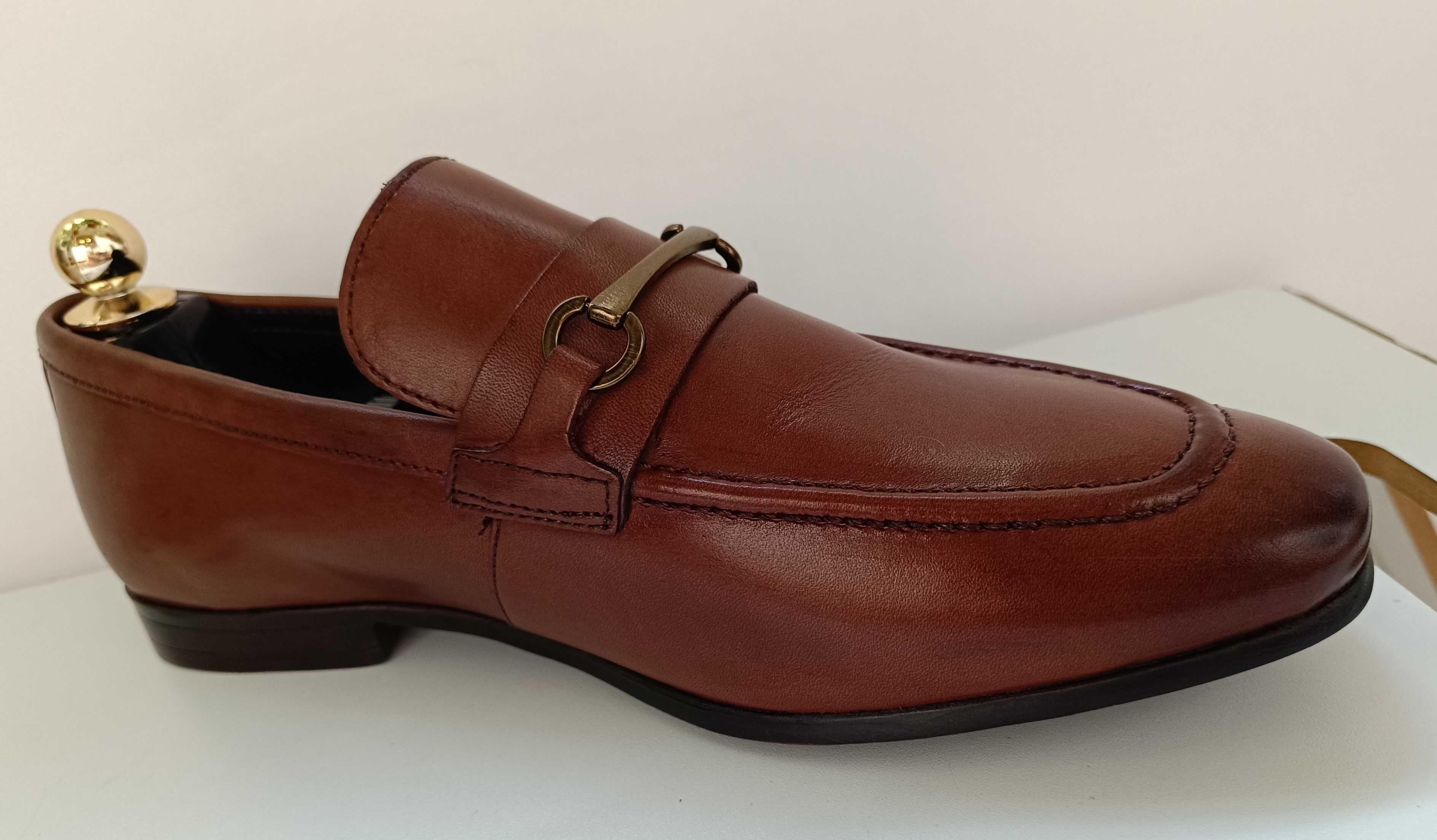 Pantofi loafer 42 bit premium Thomas Crick London NOU piele naturala