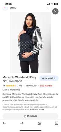 Marsupiu Wunderkid Easy 2in1, Bleumarin!