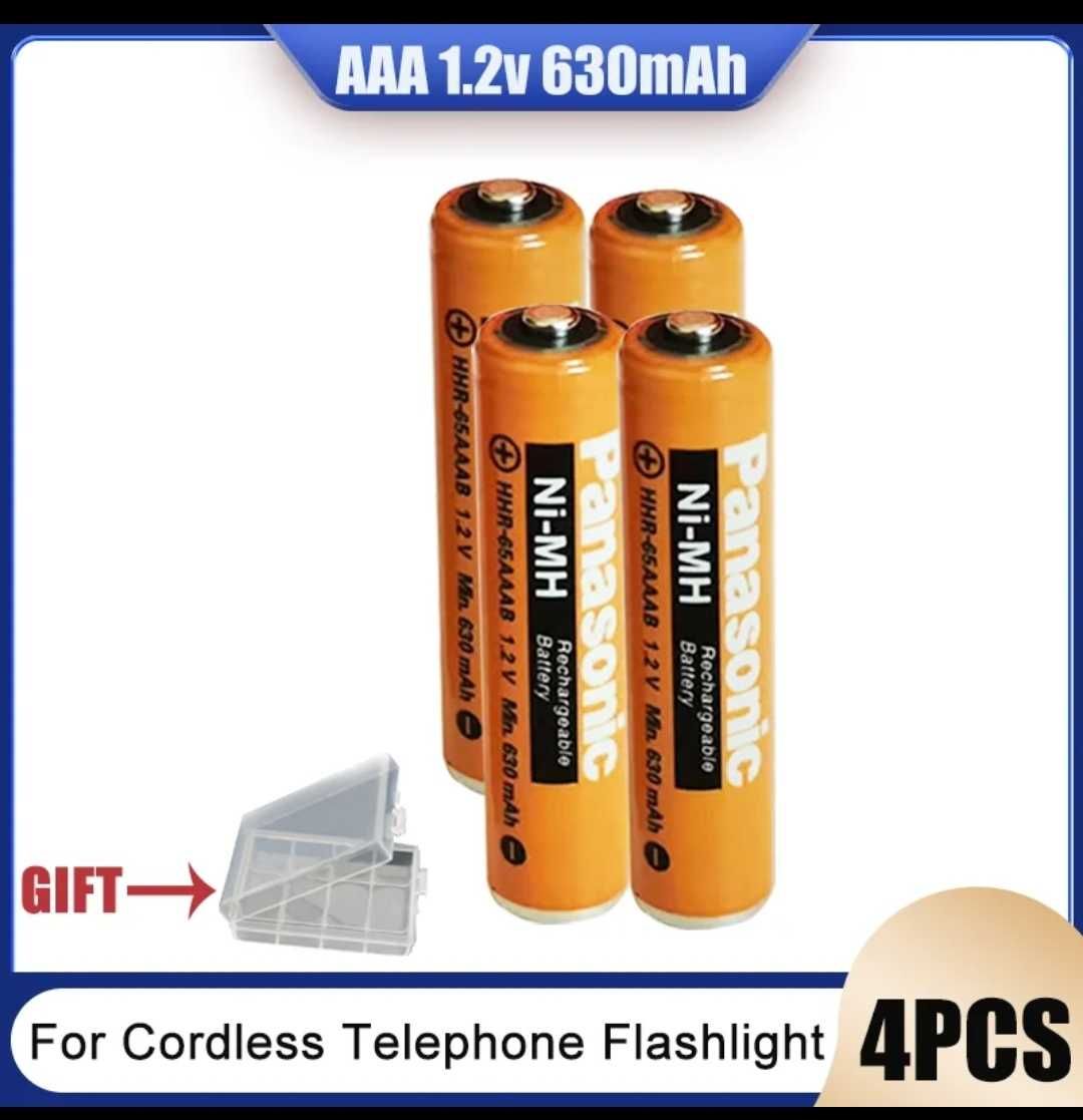 Перезаряжаемые аккумуляторы батарейки PANASONIC AA 1.2V 630mAh 2 шт.