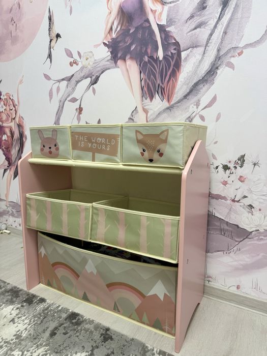 Dulap textil U-Grow Pink Forest – pastel + puzzle cadou