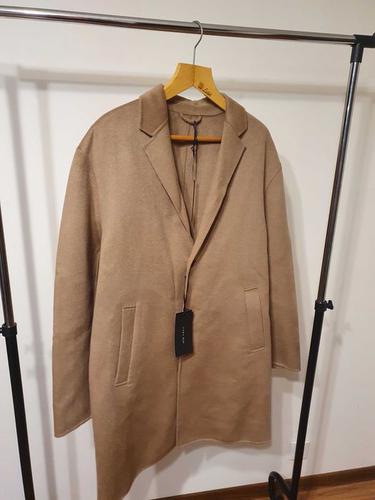 Palton barbati ZARA handmade din lana mar XL NOU