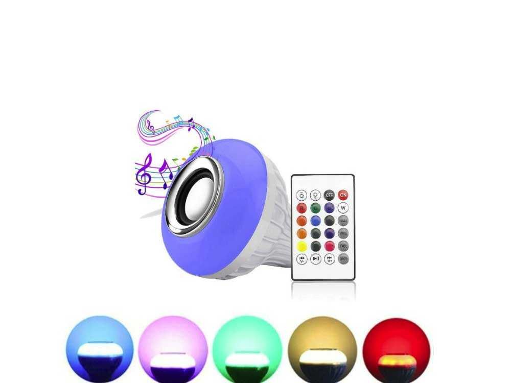 Музикална LED крушка с Bluetooth и дистанционно - 13 цвята