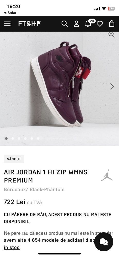 Nike Air Jordan 1 HI ZIP PREMIUM,mar.40