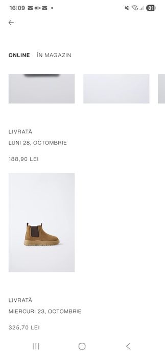 Ghete Zara marimea 23 piele