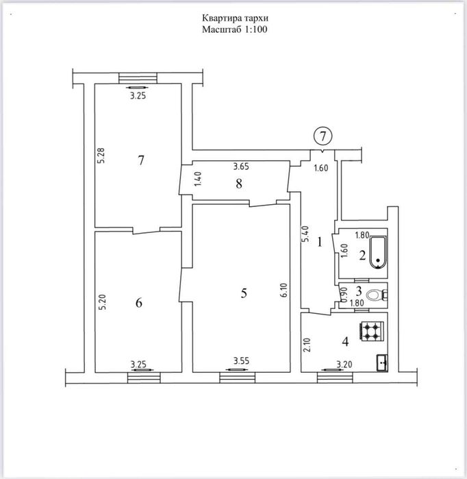 Продаётся 3/1/3 80м2 М.Улугбекский район ул.Сайрам