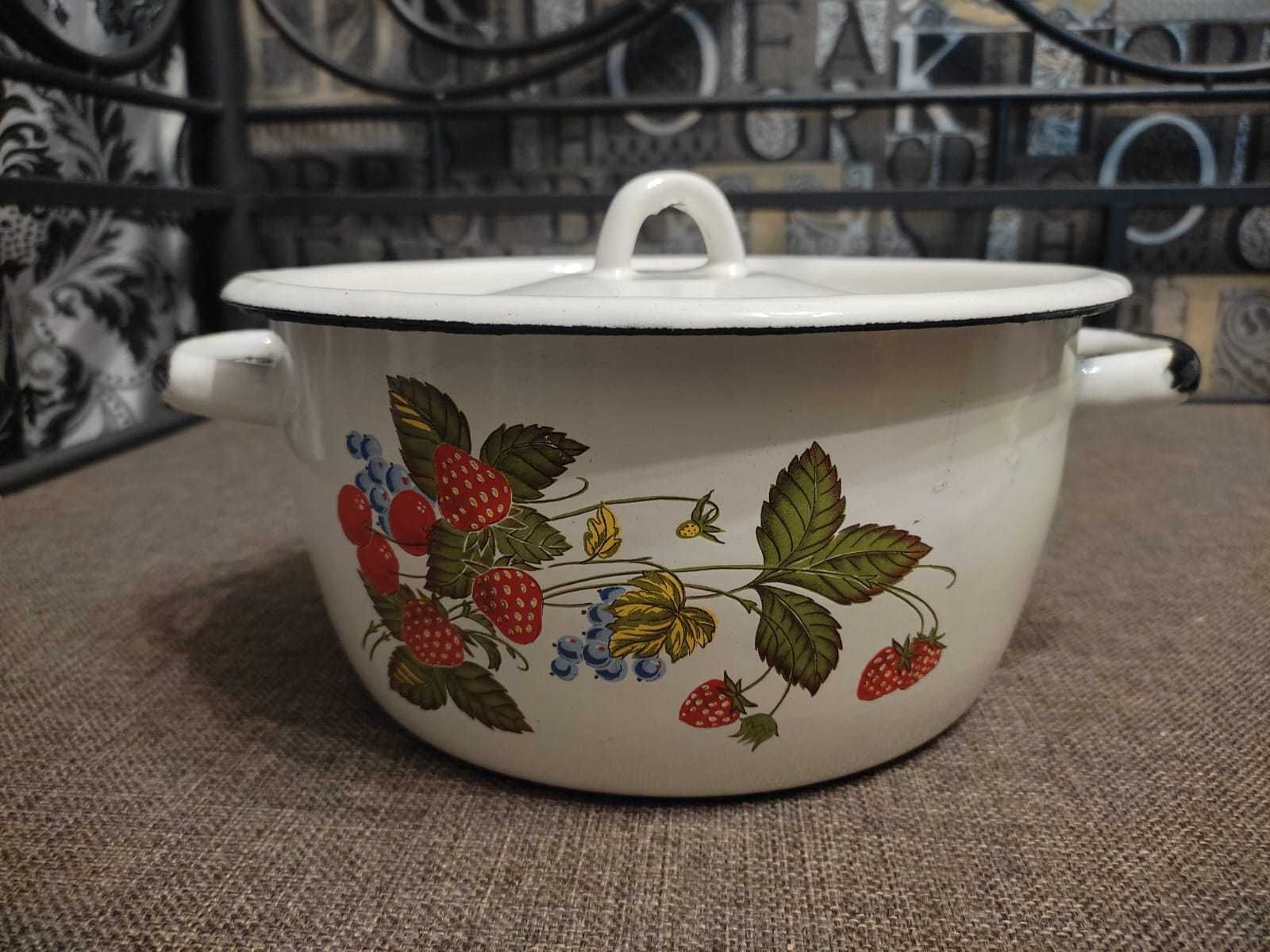 Кастрюля СССР 4 л эмалированная рисунок новая
