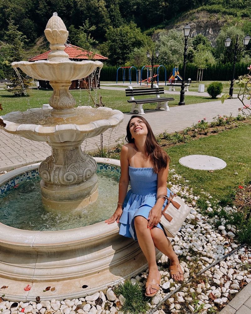 Baby blue bohemian dress
