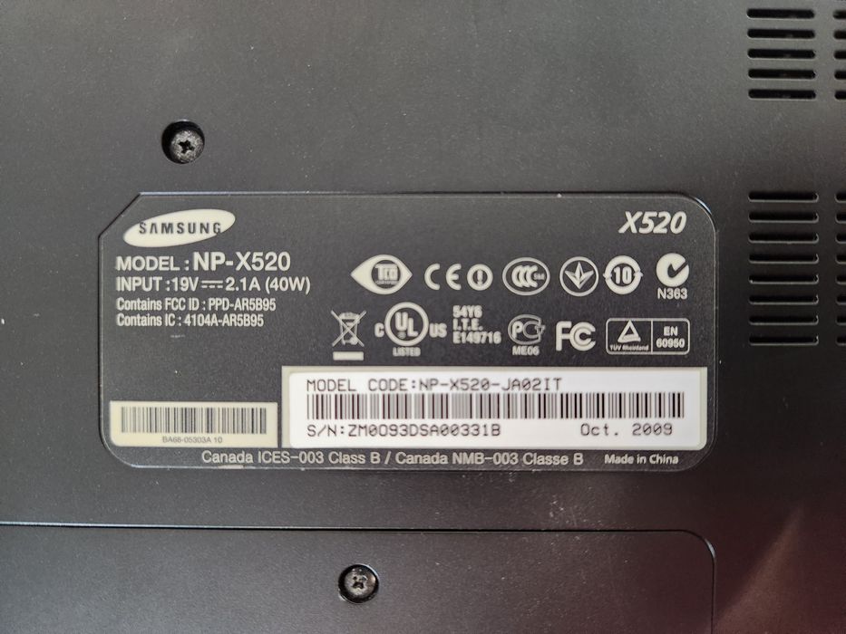 Laptop Samsung X520 15" Core 2duo HD Led