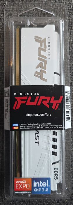 Memorie Ram Kingston FURY Beast White 16GB DDR5 6000MHz CL36 Noi