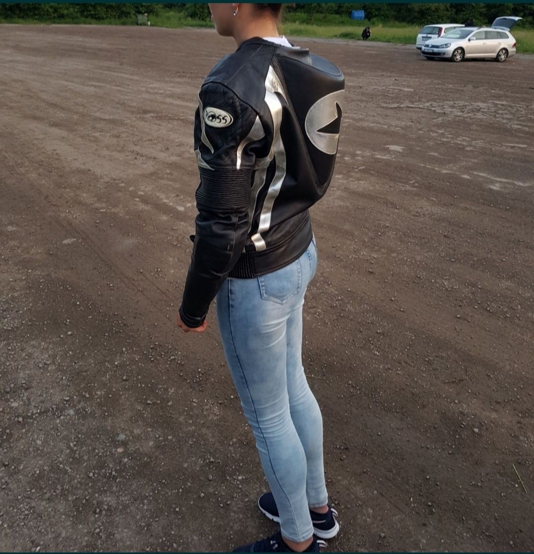 Geaca moto Ross piele protectii, cocoasa, marime L