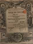 titlu stat 500 lei aur Romania 1913  obligatiune  bond neincasat