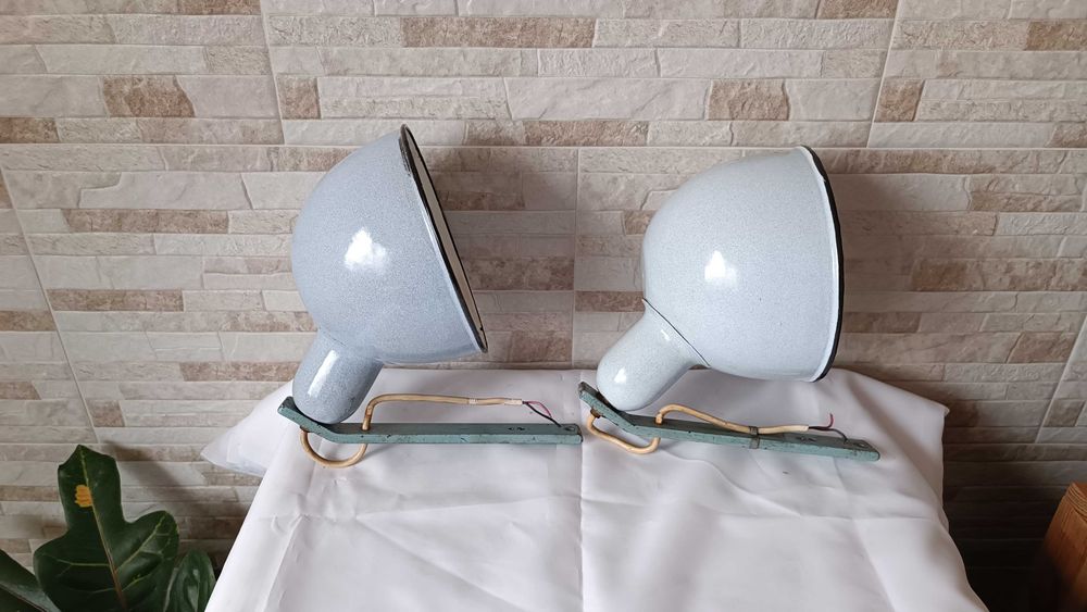 Комплект стари емайлирани лампи за стена или таван - №9 - Антика