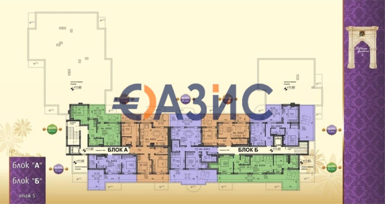 3-стаен апартамент в комплекс Elitonia Gardens 4, 88.55 кв.м., Равда,