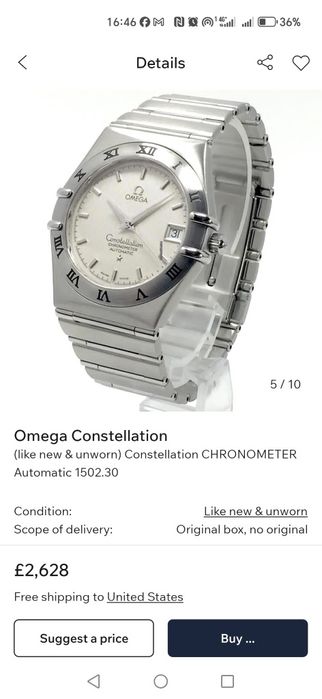 Omega Constellation Chronometer Automatic date SS acte cutie