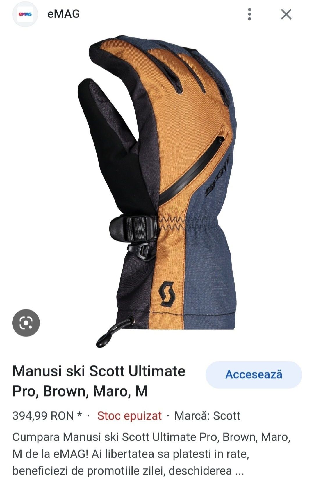 Manusi Ski, Snowboard Barbati Scott Ultimate Pro Maro, nr. 8, 5 și 9