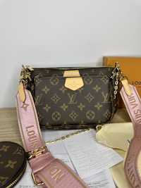 Geanta Louis Vuitton multi pochette 3 piese+cutie piele canvas 100%